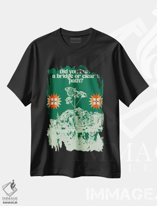 تیشرت مشکی طرح دار راهی روشن، تزئینی اثر بست ورلد اثر سیرا کیلن | فروشگاه ایماژ