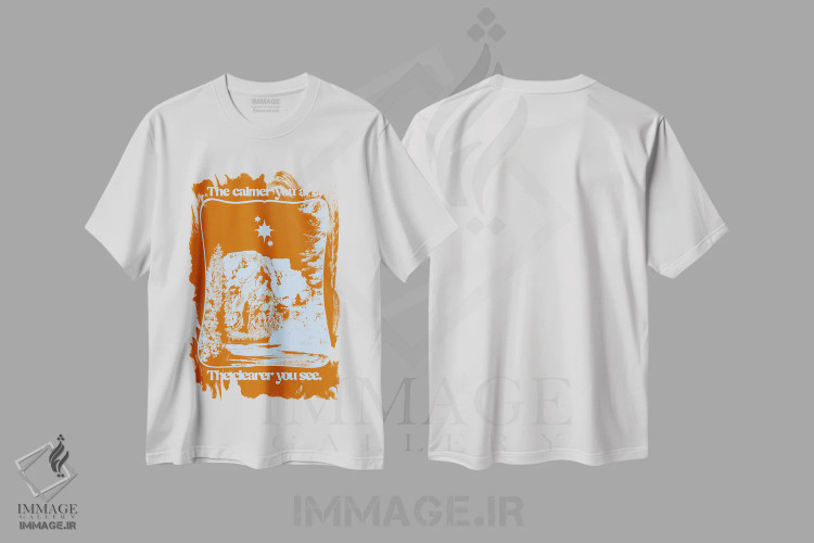 تیشرت سفید طرح دار آرام و شفاف، تزئینی اثر بست ورلد اثر سیرا کیلن | فروشگاه ایماژ