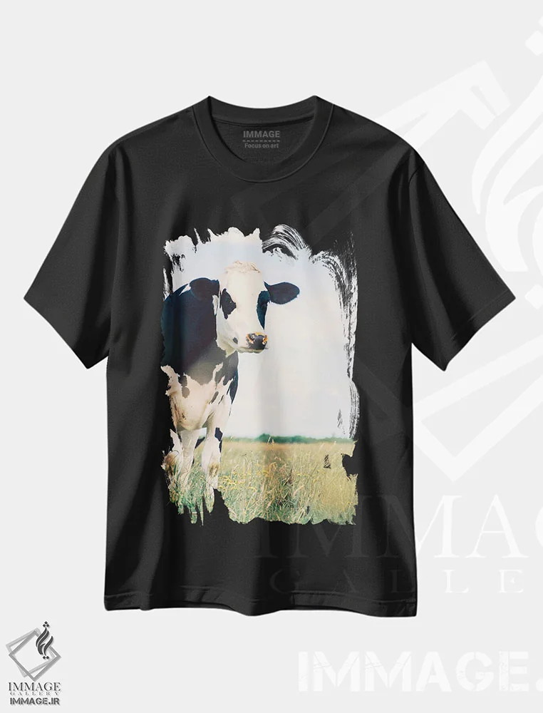 تیشرت مشکی طرح دار کنتون، مدیوم اثر کریستا برادوی | فروشگاه ایماژ