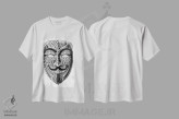 تیشرت سفید طرح دار نقاب ناشناس، دکوراسیون جایگزین اثر بیوورکز | فروشگاه ایماژ