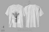 تیشرت سفید طرح دار زرافه، نقاشی و تصویرگری سیاه و سفید اثر بیوورکز | immage.ir