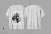 تیشرت سفید طرح دار والکری، نقاشی و تصویرگری سیاه و سفید اثر بیوورکز | immage.ir
