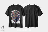 تیشرت مشکی طرح دار گاومیش رنگی شماره ۱، تزئینی اثر بیوورکز | فروشگاه ایماژ