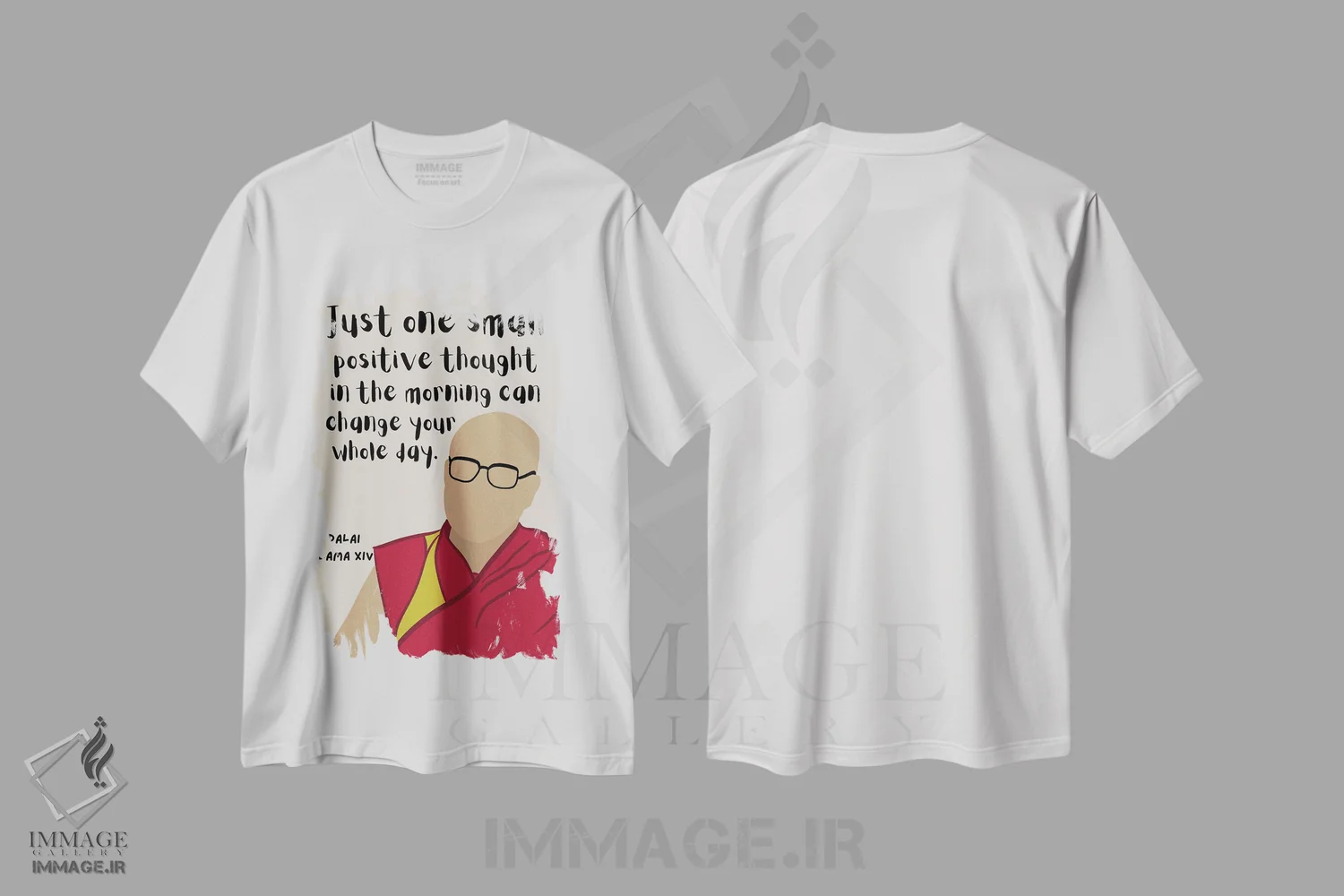 تیشرت سفید طرح دار نقل قول دالایی لامای چهاردهم، هنر دیجیتال اثر برینی پرینتیبلز | immage.ir