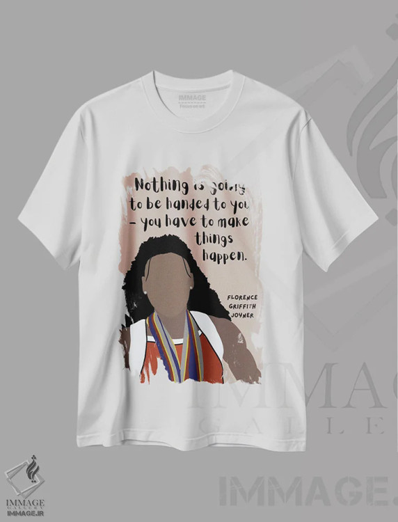 تیشرت سفید طرح دار نقل قول جوی نر، هنر آمریکایی آفریقایی تبار اثر برینی پرینتیبلز | immage.ir