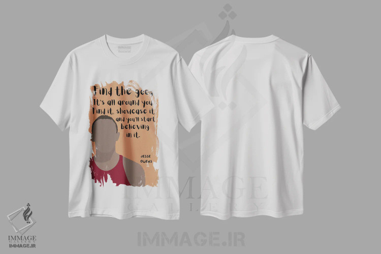 تیشرت سفید طرح دار نقل قول جسی اوونز، هنر آمریکایی آفریقایی تبار اثر برینی پرینتیبلز | immage.ir