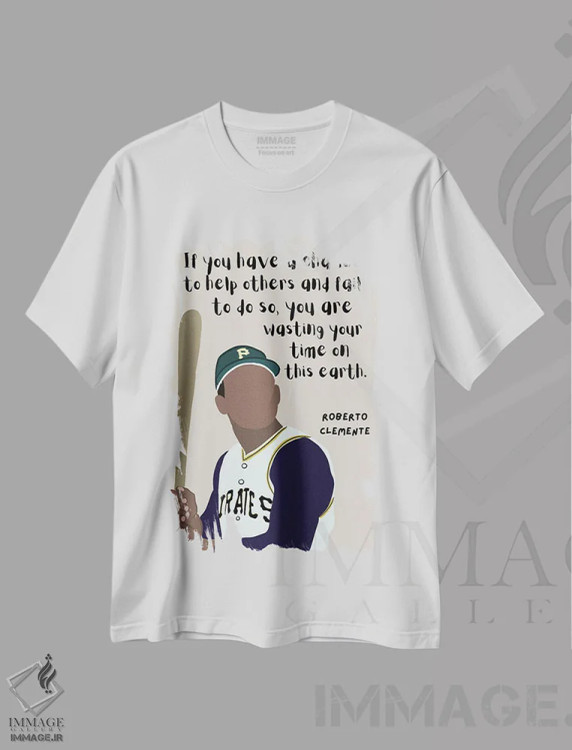 تیشرت سفید طرح دار نقل قول کلمنته، هنر آمریکایی آفریقایی تبار اثر برینی پرینتیبلز | immage.ir