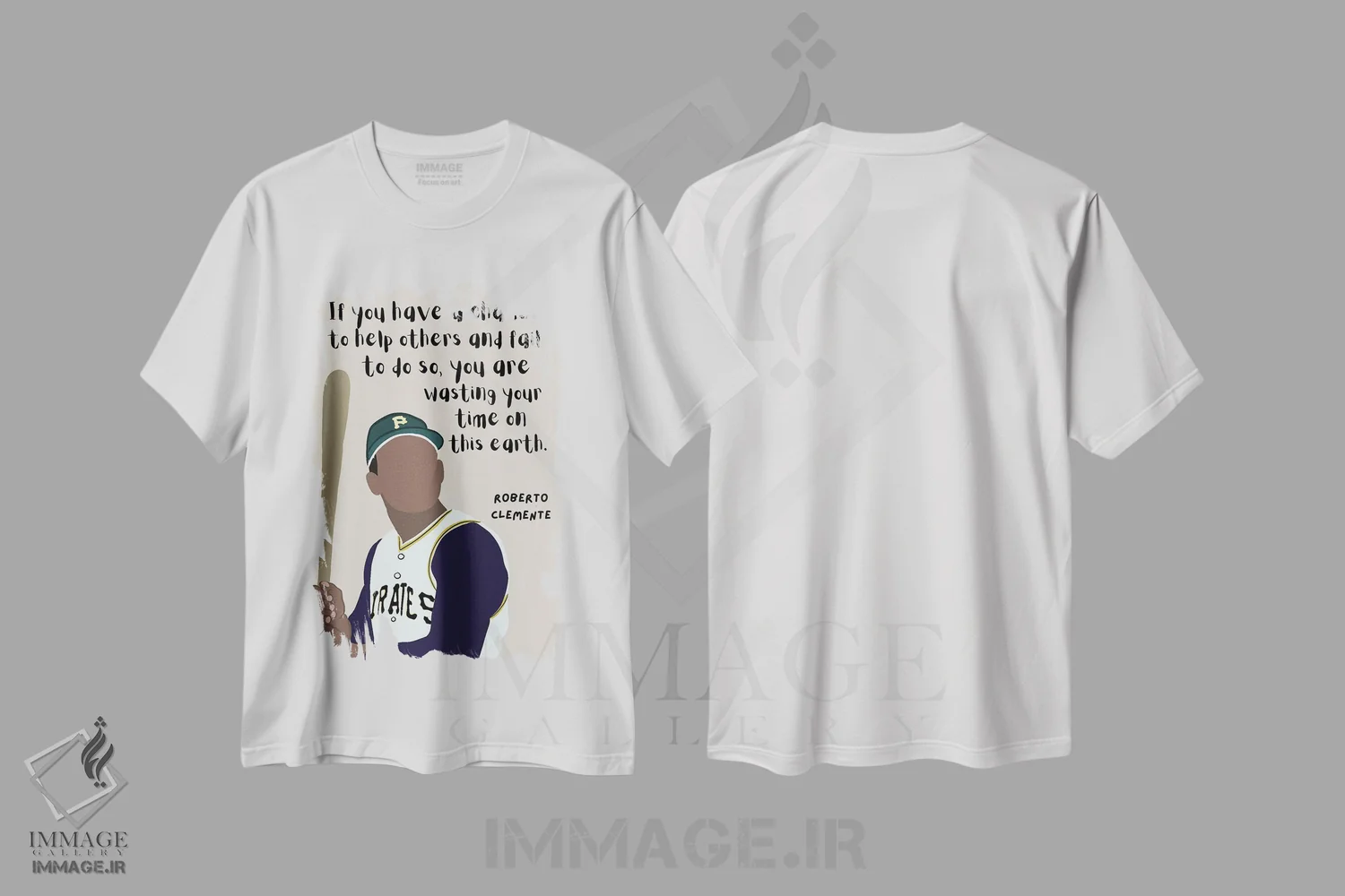 تیشرت سفید طرح دار نقل قول کلمنته، هنر آمریکایی آفریقایی تبار اثر برینی پرینتیبلز | immage.ir