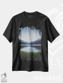 تیشرت مشکی طرح دار ساحل یخچالی، تزئینی اثر آنی بیلی آرت | فروشگاه ایماژ
