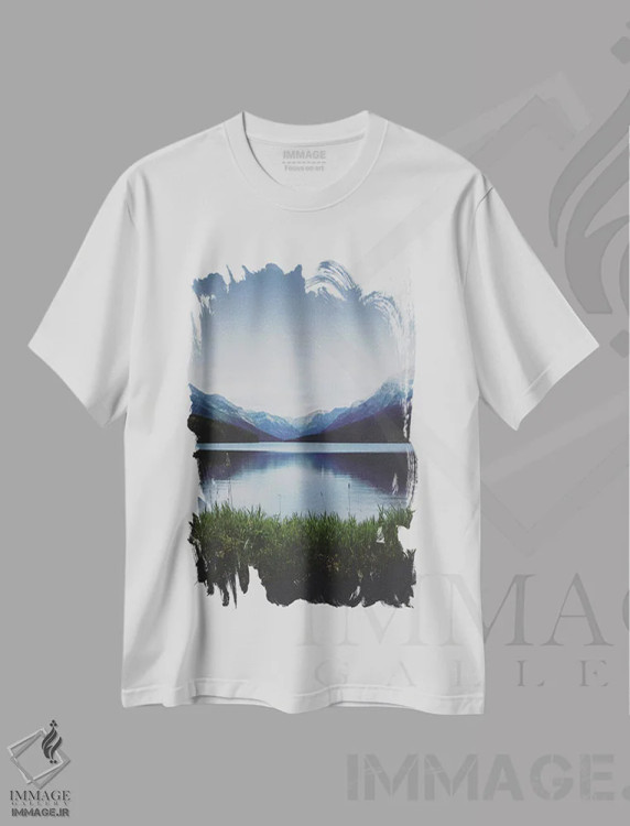 تیشرت سفید طرح دار ساحل یخچالی، تزئینی اثر آنی بیلی آرت | immage.ir