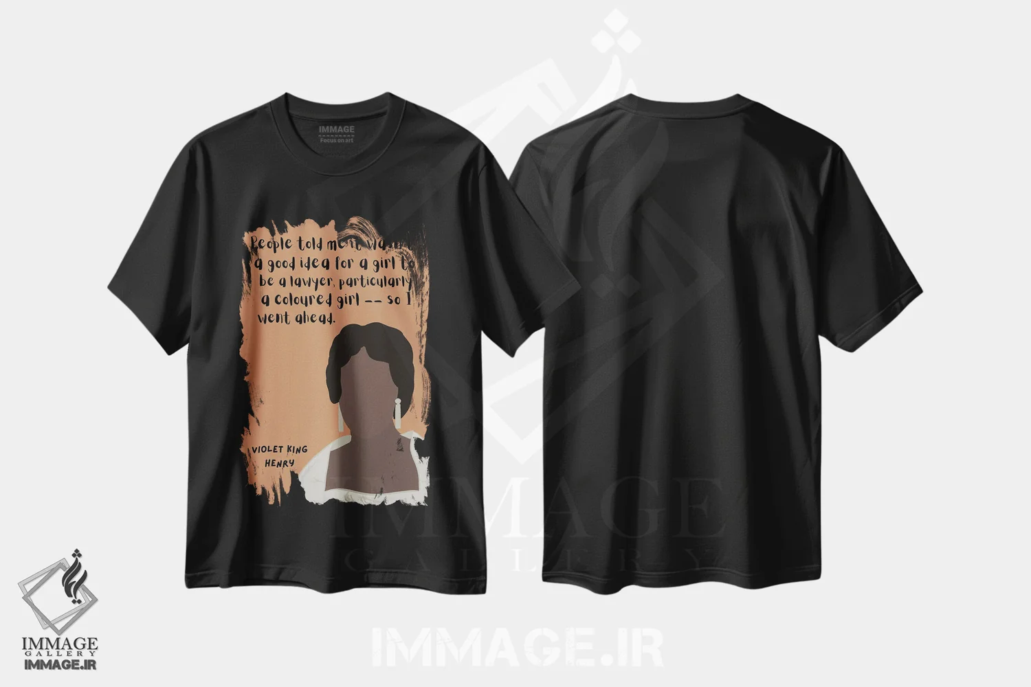 تیشرت مشکی طرح دار نقل قول وایولت کینگ هنری، هنر آمریکایی آفریقایی تبار اثر برینی پرینتیبلز | immage.ir
