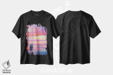 تیشرت مشکی طرح دار نمای دریای رنگارنگ، تزئینی اثر بُژنا فوخس | فروشگاه ایماژ