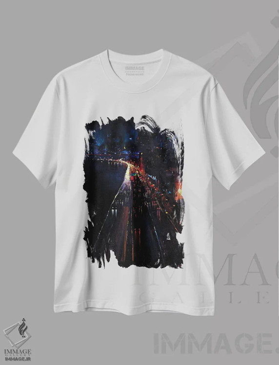 تیشرت سفید طرح دار پل منهتن، هنر فاخر معاصر اثر بُژنا فوخس | immage.ir
