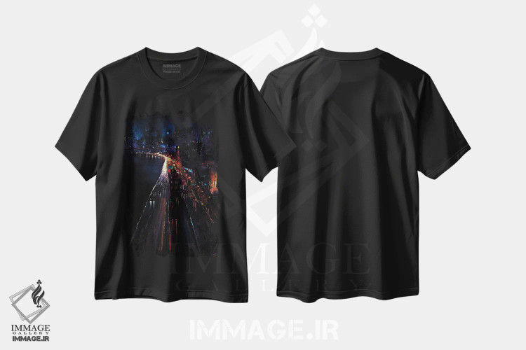 تیشرت مشکی طرح دار پل منهتن، هنر فاخر معاصر اثر بُژنا فوخس | فروشگاه ایماژ