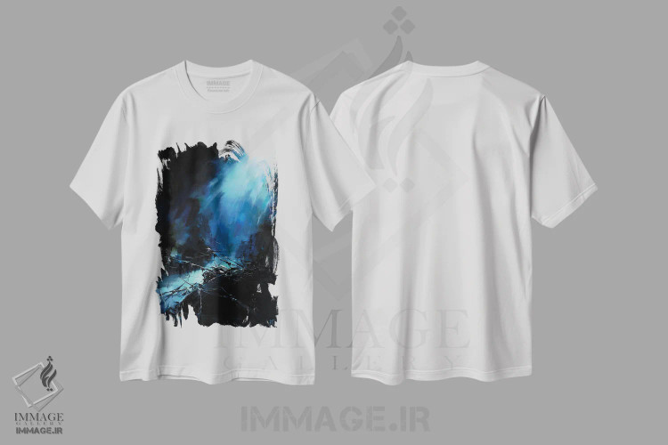 تیشرت سفید طرح دار کشتی شکسته، هنر فاخر معاصر اثر بُژنا فوخس | immage.ir