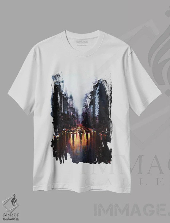 تیشرت سفید طرح دار پس از باران صبحگاهی، مدیوم اثر بُژنا فوخس | فروشگاه ایماژ