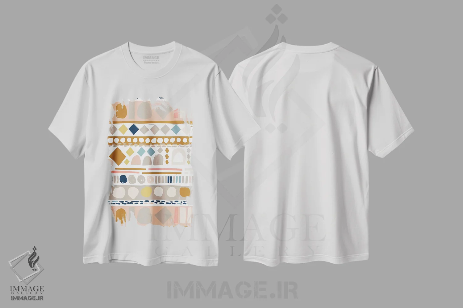 تیشرت سفید طرح دار دلیر و مهربان یک، آبستره اثر کارولین آلفردز | فروشگاه ایماژ