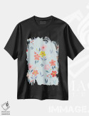 تیشرت مشکی طرح دار شکوفهٔ درخشان ۳، تزئینی اثر کارولین آلفردز | immage.ir