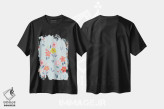تیشرت مشکی طرح دار شکوفهٔ درخشان ۳، تزئینی اثر کارولین آلفردز | immage.ir