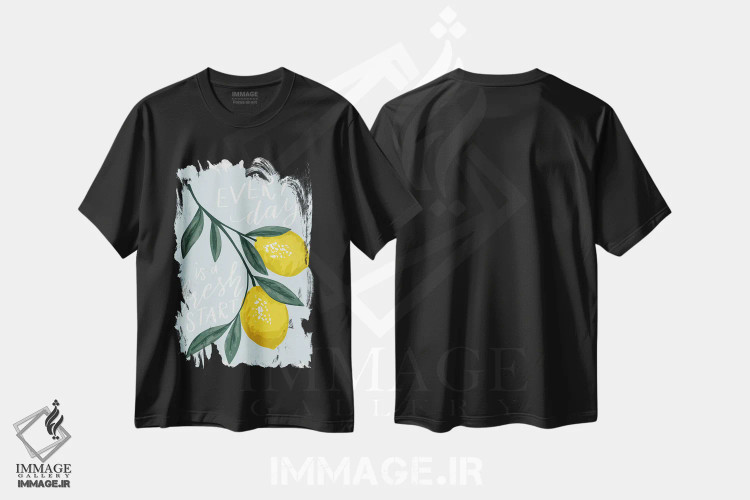 تیشرت مشکی طرح دار شروعی نو، دکور روستایی اثر کارولین آلفردز | فروشگاه ایماژ