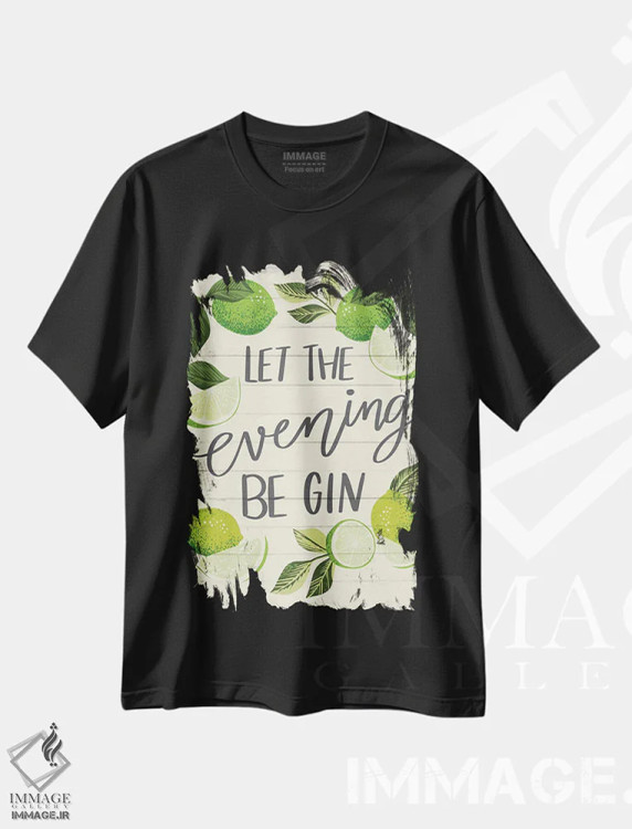 تیشرت مشکی طرح دار زندگی لیمویی، دکور روستایی اثر کارولین آلفردز | فروشگاه ایماژ