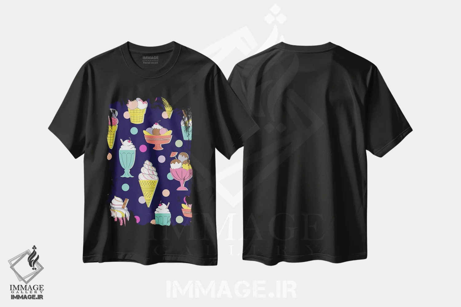 تیشرت مشکی طرح دار سرزمین آب نبات، تزئینی اثر کارولین آلفردز | فروشگاه ایماژ