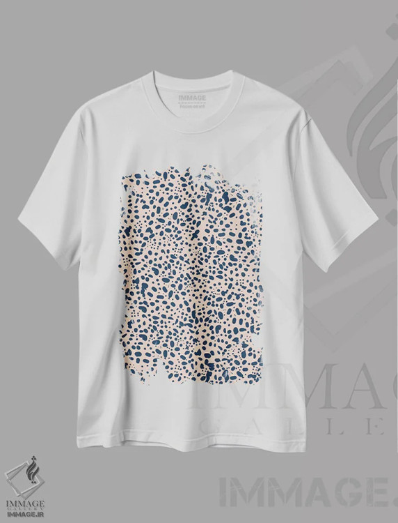 تیشرت سفید طرح دار دلیر و مهربان سه، آبستره اثر کارولین آلفردز | فروشگاه ایماژ