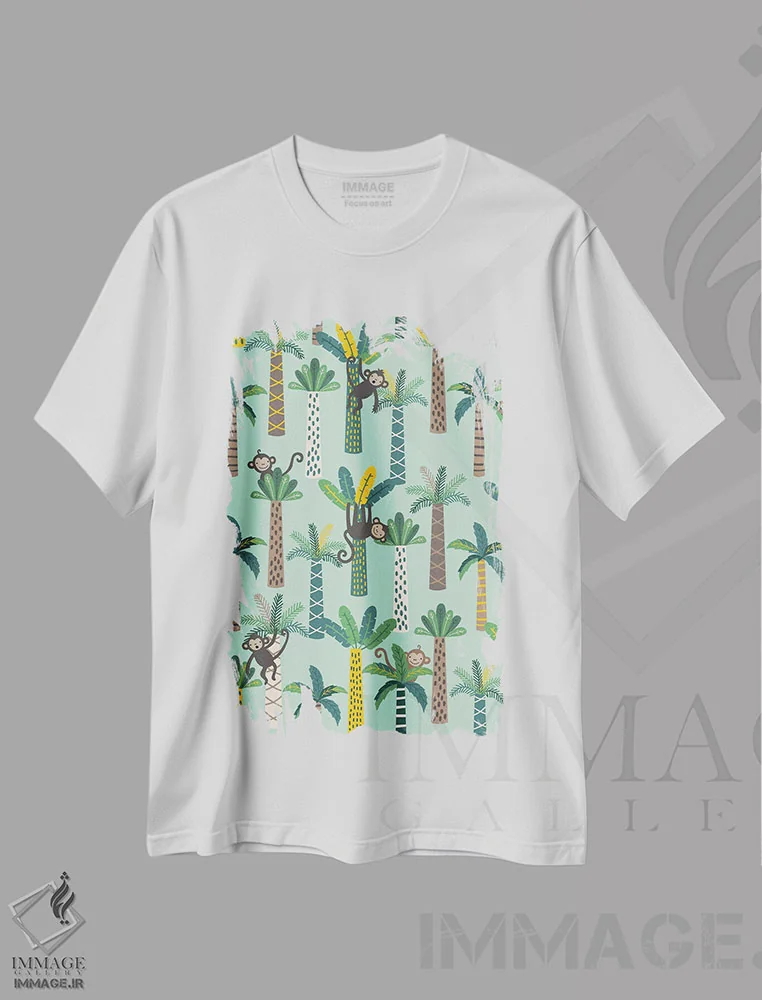 تیشرت سفید طرح دار میمون کوچولو IV، تزئینی اثر کارولین آلفردز | immage.ir
