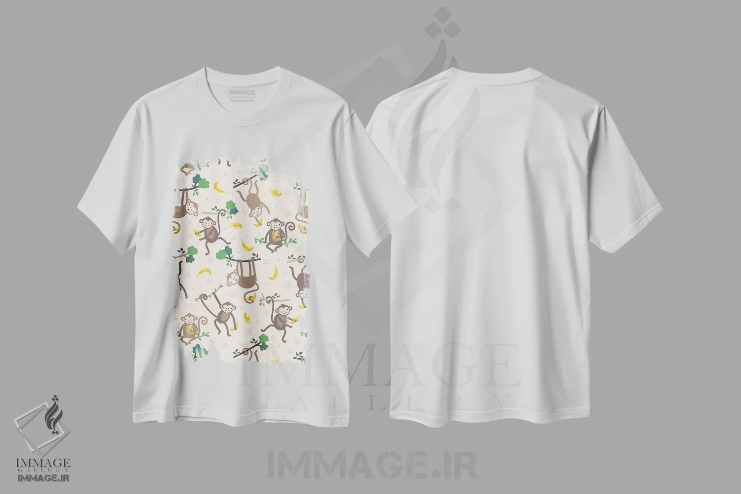 تیشرت سفید طرح دار میمون کوچولو III، تزئینی اثر کارولین آلفردز | فروشگاه ایماژ