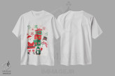 تیشرت سفید طرح دار شادی کریسمس IV، تابلو و عبار ت های کریسمسی اثر کارولین آلفردز | immage.ir
