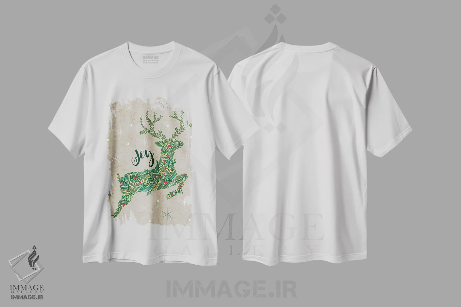 تیشرت سفید طرح دار تزیین کریسمس I، تابلو و عبار ت های کریسمسی اثر کارولین آلفردز | immage.ir