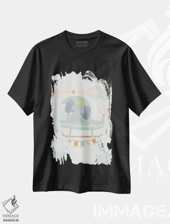 تیشرت مشکی طرح دار ماجراجویی نوزاد در انتظار I، تزئینی اثر کارولین آلفردز | immage.ir