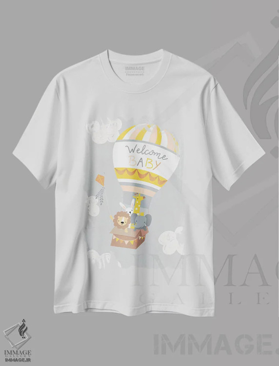 تیشرت سفید طرح دار ماجراجویی نوزاد در انتظار IV، تزئینی اثر کارولین آلفردز | immage.ir
