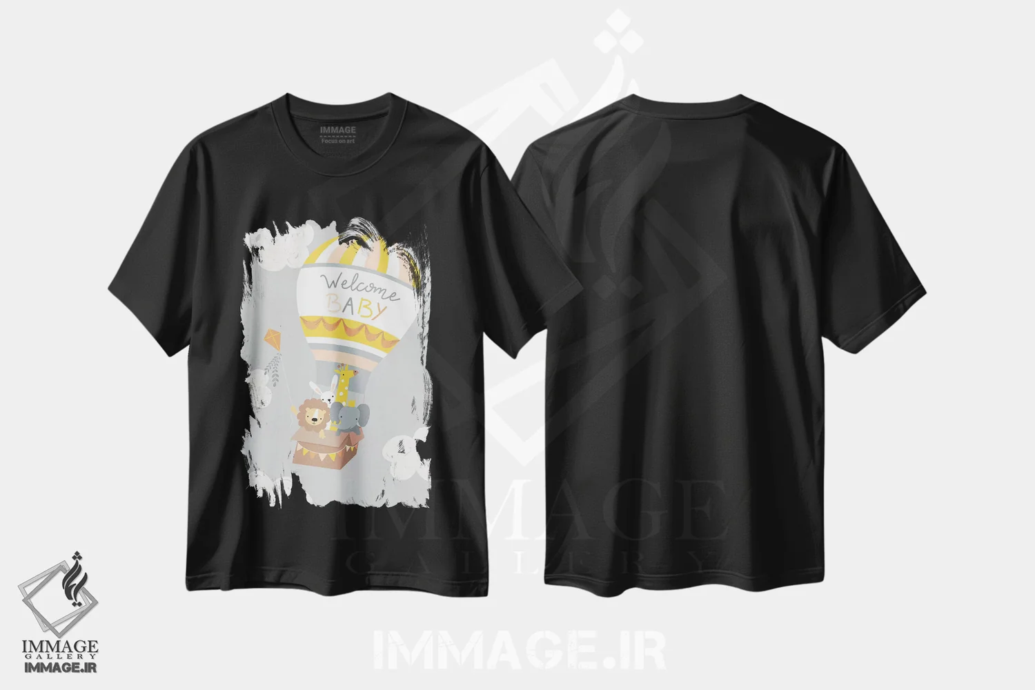 تیشرت مشکی طرح دار ماجراجویی نوزاد در انتظار IV، تزئینی اثر کارولین آلفردز | فروشگاه ایماژ