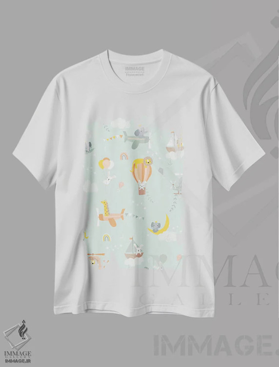 تیشرت سفید طرح دار ماجراجویی نوزاد در انتظار V، تزئینی اثر کارولین آلفردز | فروشگاه ایماژ