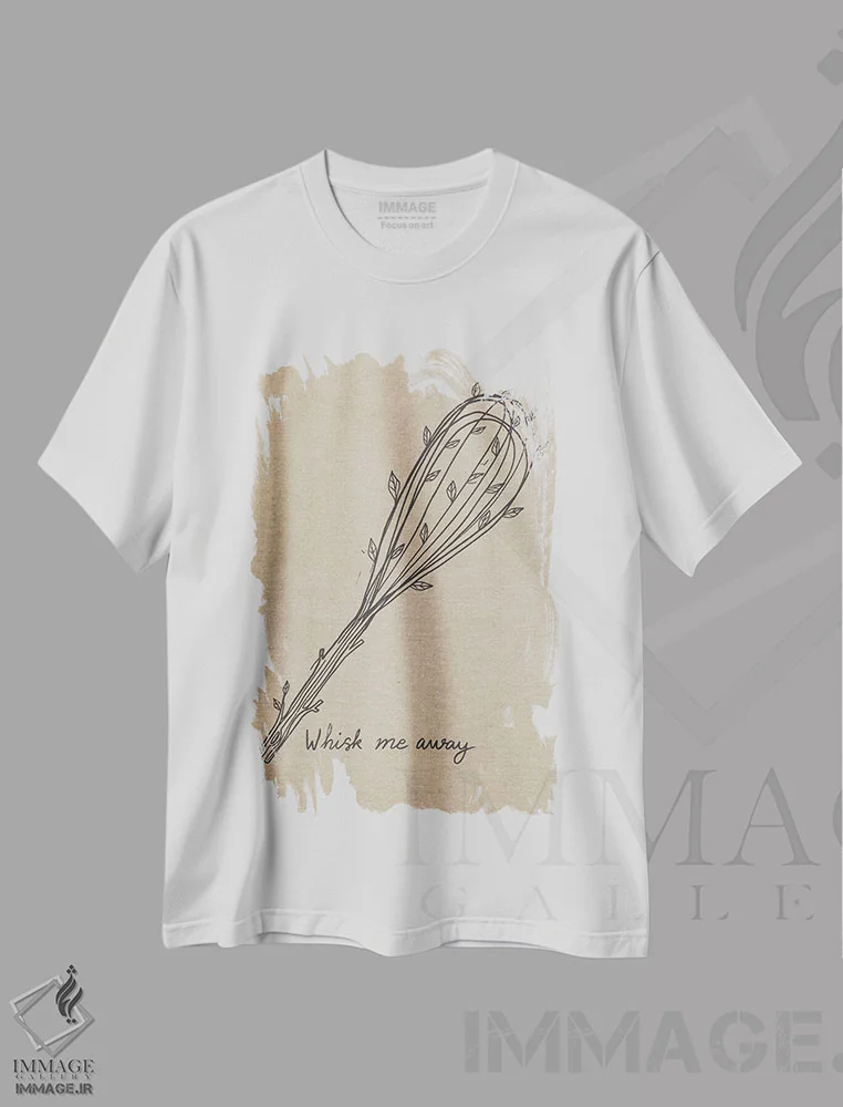 تیشرت سفید طرح دار نوش جان II، تزئینی اثر کارولین آلفردز | immage.ir