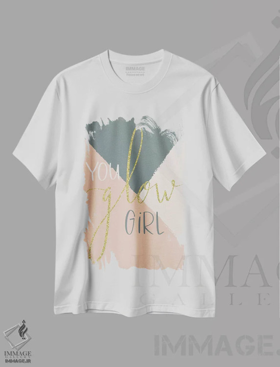 تیشرت سفید طرح دار دختر درخشان II، تزئینی اثر کارولین آلفردز | فروشگاه ایماژ