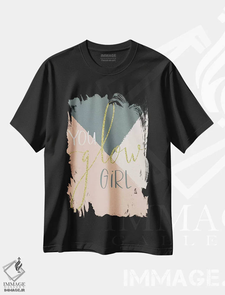 تیشرت مشکی طرح دار دختر درخشان II، تزئینی اثر کارولین آلفردز | immage.ir