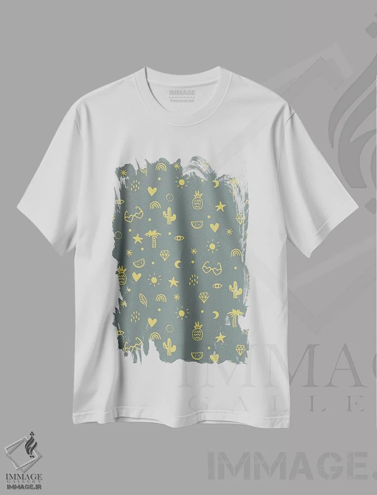 تیشرت سفید طرح دار دختر درخشان VII، تزئینی اثر کارولین آلفردز | immage.ir