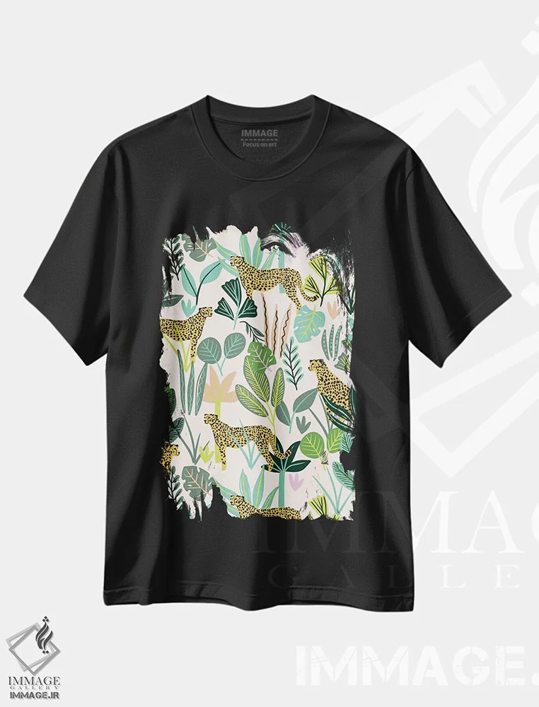 تیشرت مشکی طرح دار رویای جنگل II، تزئینی اثر کارولین آلفردز | immage.ir
