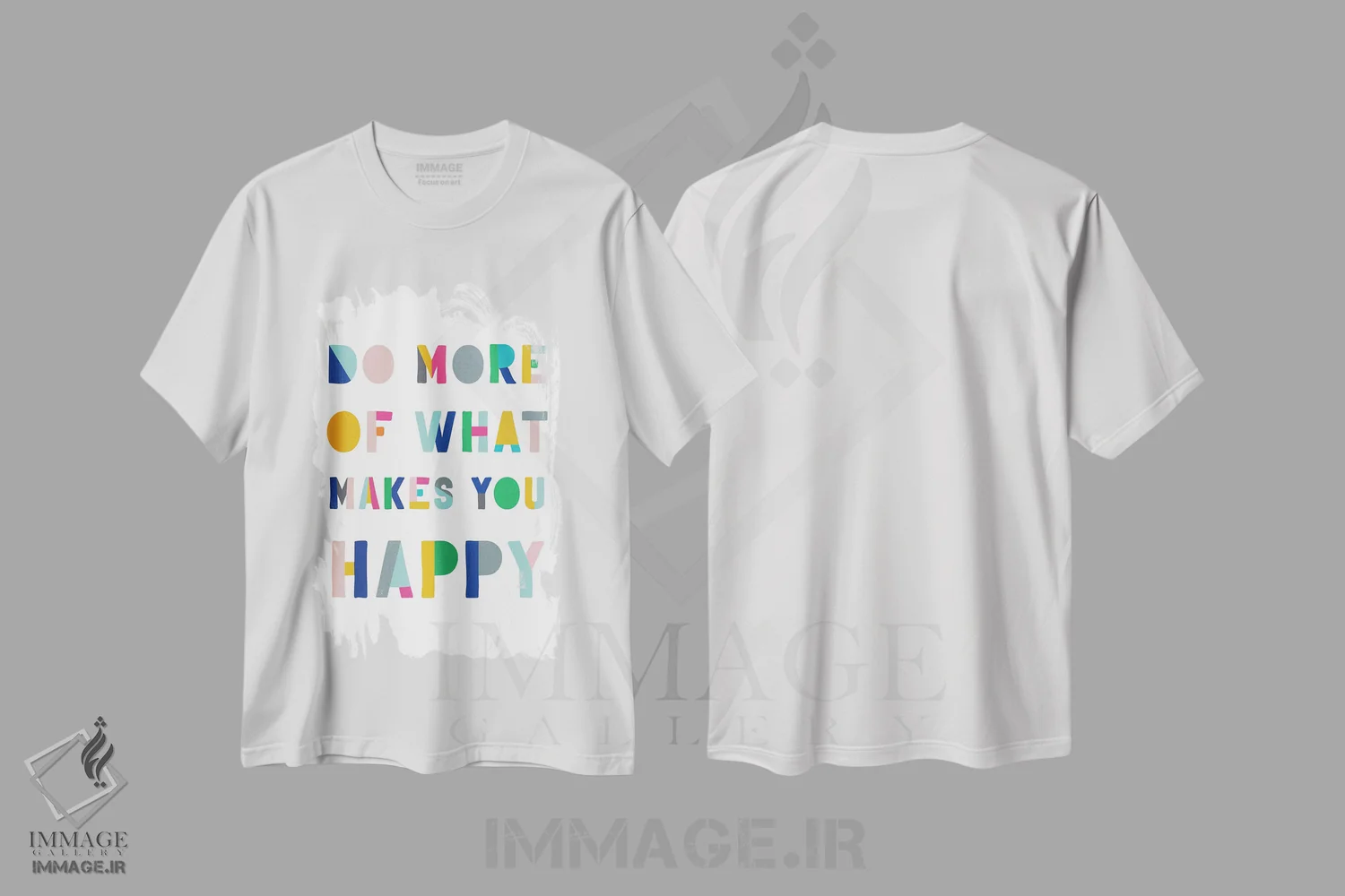 تیشرت سفید طرح دار بیشتر انجام بده، تایپوگرافی اثر طراحی CAD | فروشگاه ایماژ