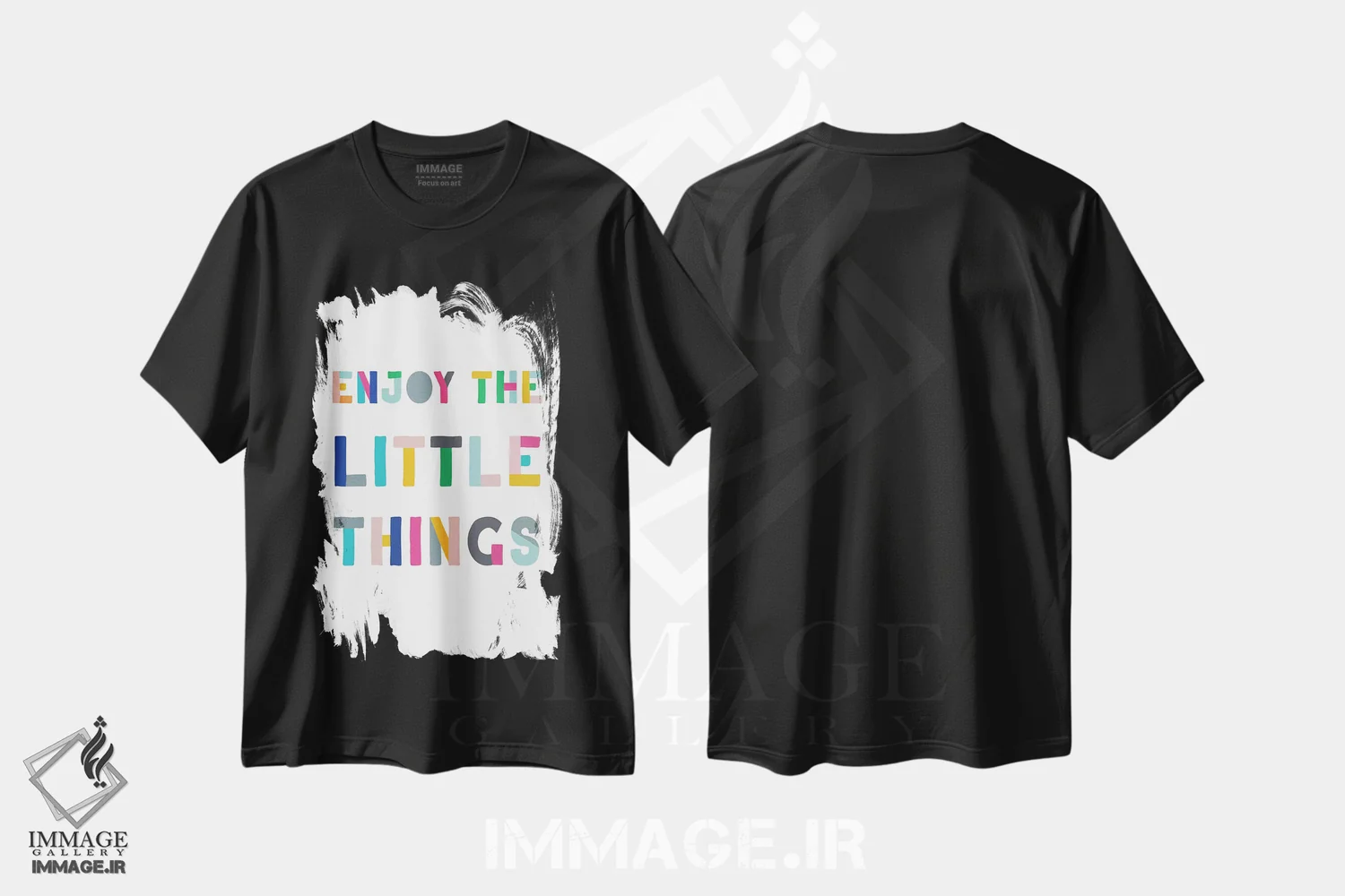 تیشرت مشکی طرح دار چیزهای کوچک، تایپوگرافی اثر طراحی CAD | فروشگاه ایماژ