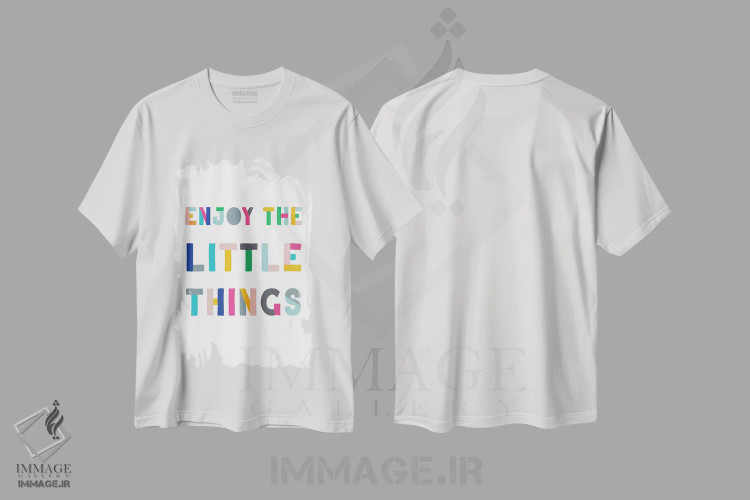 تیشرت سفید طرح دار چیزهای کوچک، تایپوگرافی اثر طراحی CAD | immage.ir