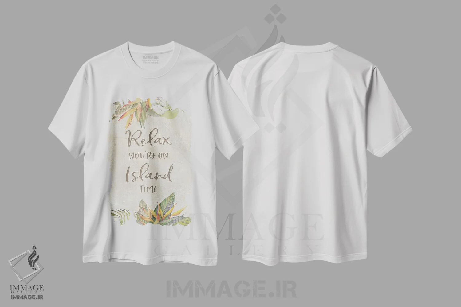 تیشرت سفید طرح دار تو در زمان جزیره هستی، تزئینی اثر طراحی CAD | فروشگاه ایماژ