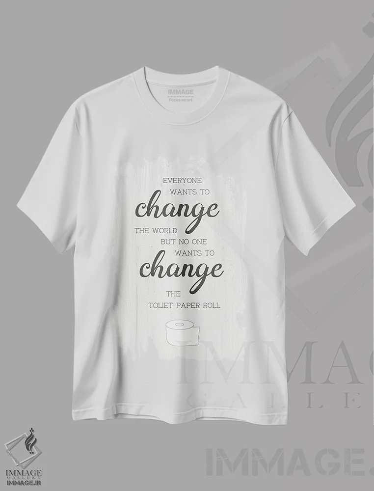 تیشرت سفید طرح دار رول را عوض کن، دکور روستایی اثر طراحی CAD | immage.ir