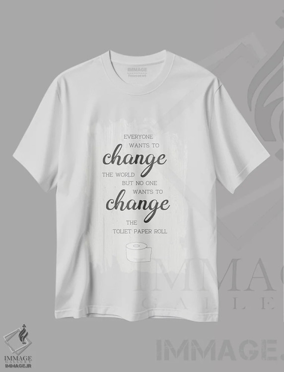 تیشرت سفید طرح دار رول را عوض کن، دکور روستایی اثر طراحی CAD | immage.ir