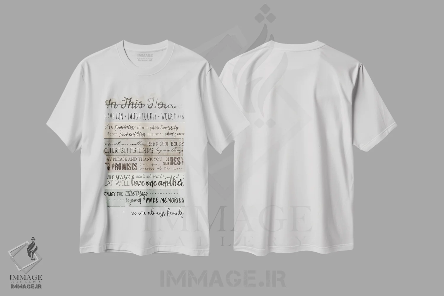 تیشرت سفید طرح دار در این خانه، دکور معاصر اثر طراحی CAD | فروشگاه ایماژ