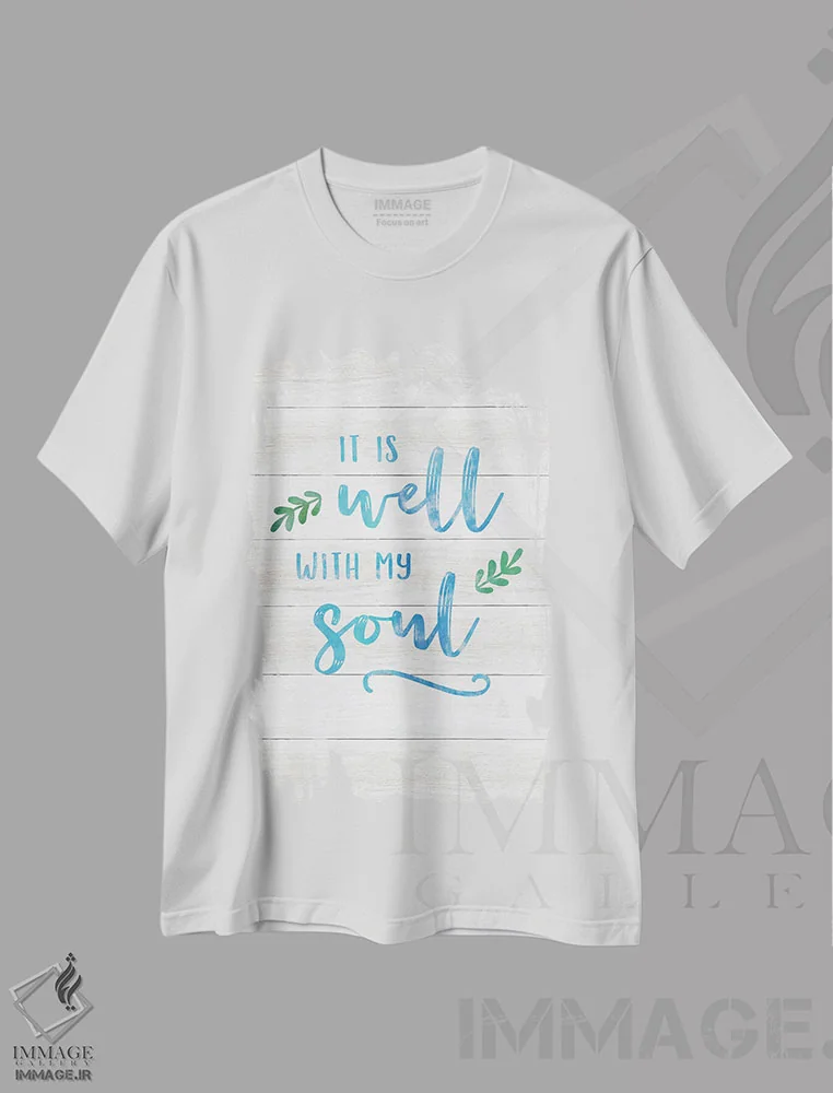 تیشرت سفید طرح دار همه چیز خوب است، تزئینی اثر طراحی CAD | immage.ir