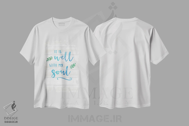 تیشرت سفید طرح دار همه چیز خوب است، تزئینی اثر طراحی CAD | immage.ir