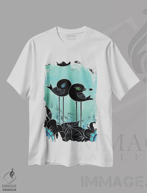 تیشرت سفید طرح دار بحث، هنر فاخر معاصر اثر کایا کوپمن | immage.ir